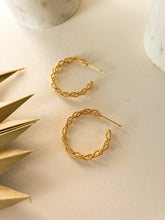 Load image into Gallery viewer, Twisted Gold Hoop
