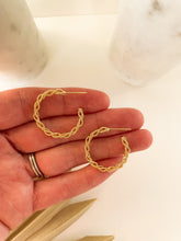 Load image into Gallery viewer, Twisted Gold Hoop
