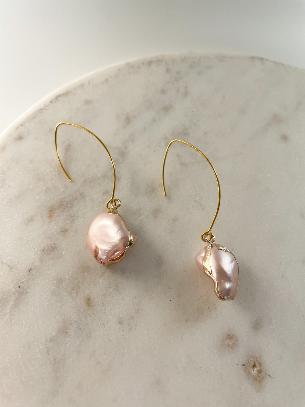 Pink Baroque Pearl Dangles